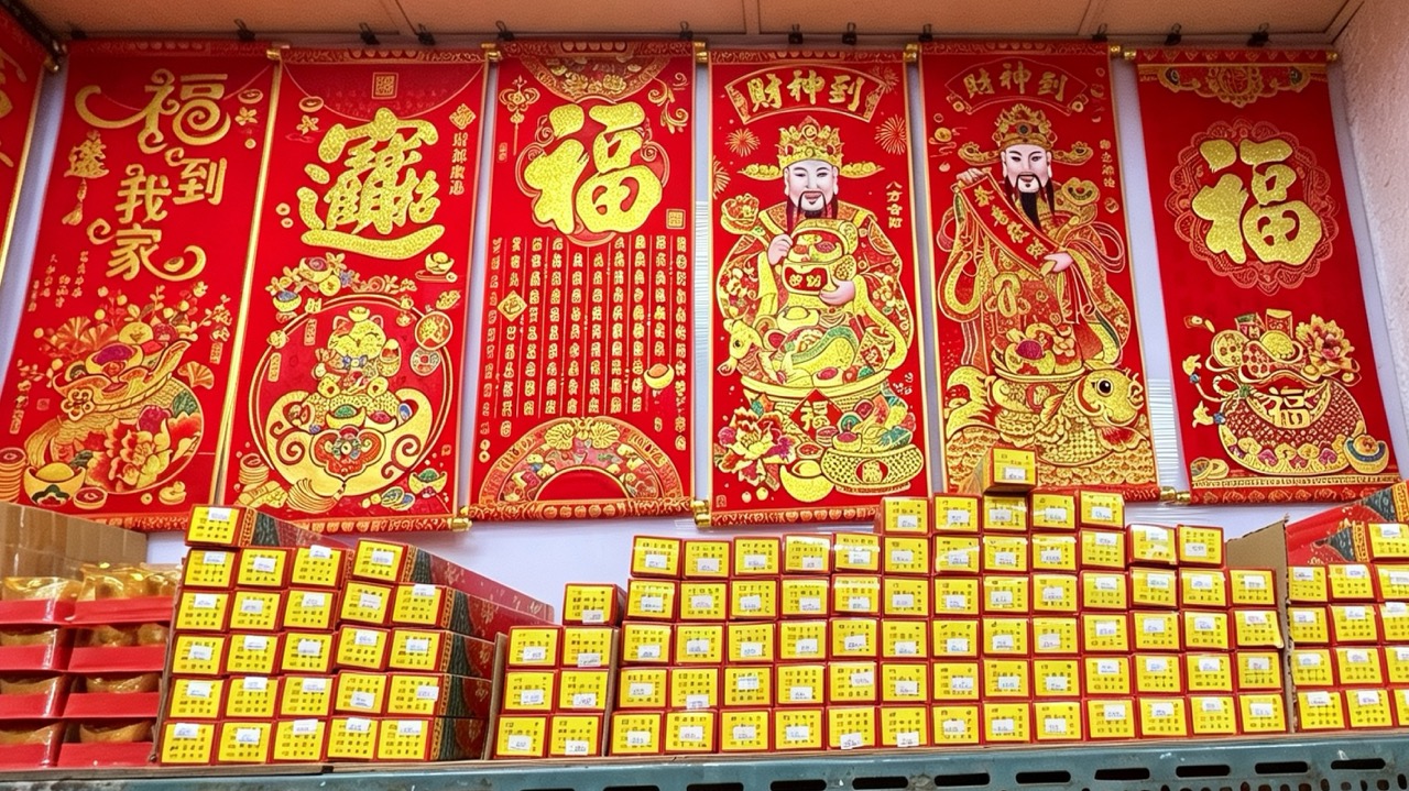 大型財神春聯展示