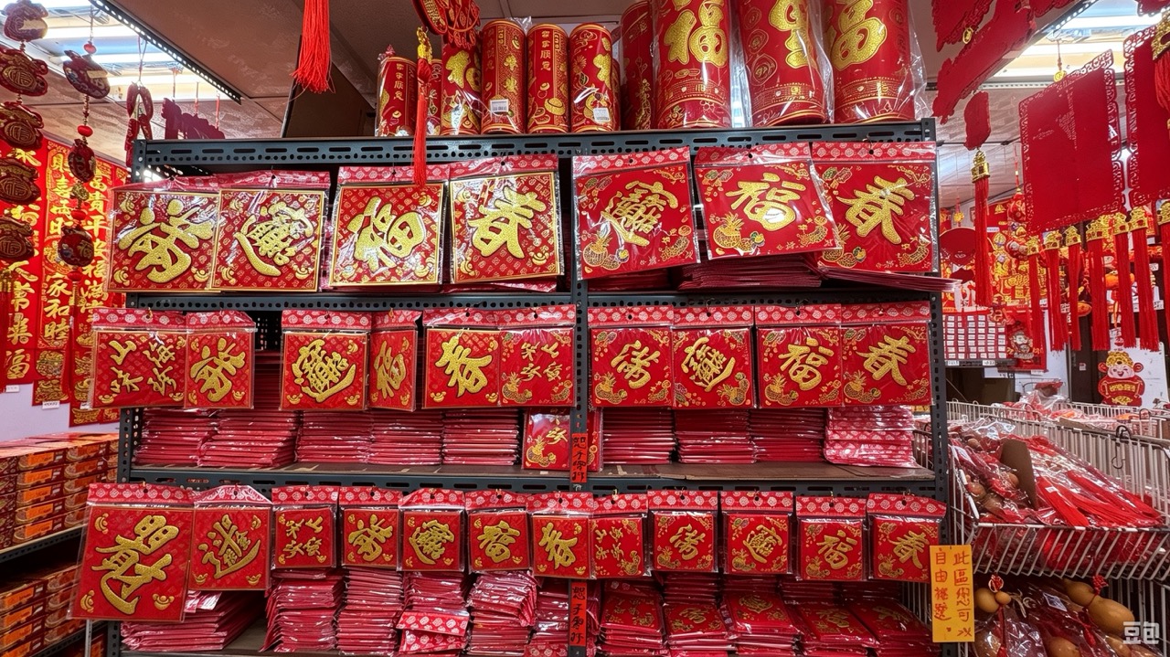 店內元寶與節慶飾品展示